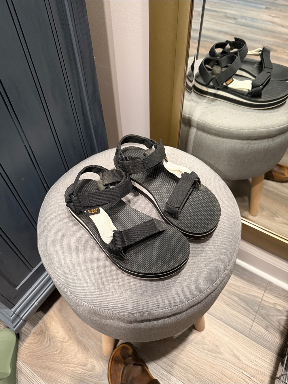 Teva black and white mid platform Outdoor Sandals